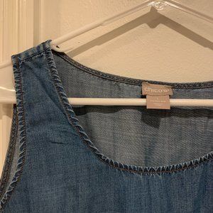 Chicos Dark Indigo Chambray Tank - Size M